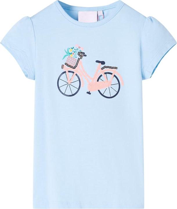 VidaXL Kinder-T-Shirt Hellblau 116,Material: 95 % Baumwolle. 5 (116)