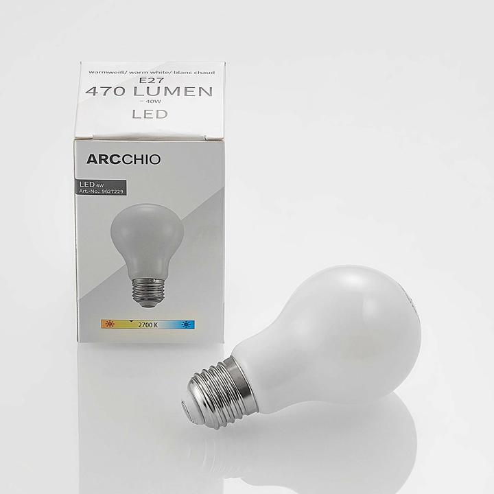 Produktbild Arcchio LED-Lampe E27 4W 2.700K dimmbar, opal (E27, 4 W, 470 lm, 1 x, E)