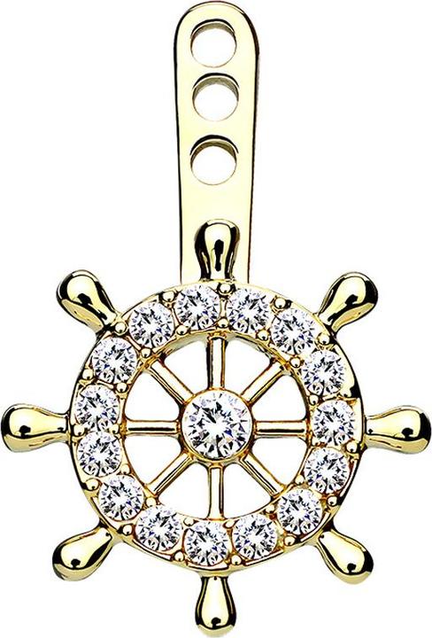 Star Piercing Ohrring Ear Jacket vergoldet Yachtrad