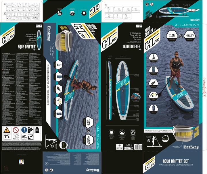 Produktbild Bestway HF SUP Aqua Drifter Set 335x84x15cm (335 cm, 1 Pers.)