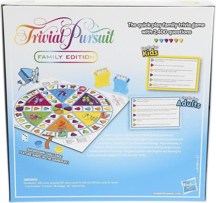 Produktbild Hasbro Gaming Trivial Pursuit Family Edition Brettspiel Trivia (Deutsch)