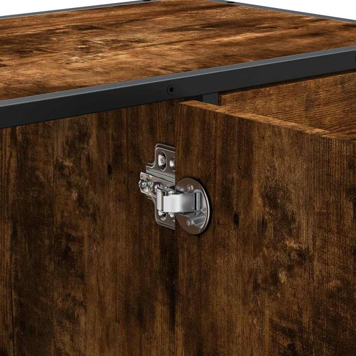 Image du produit VidaXL Meuble sous-vasque Chêne fumé 80x33x60 cm Bois composite (80 x 33 x 60 cm)