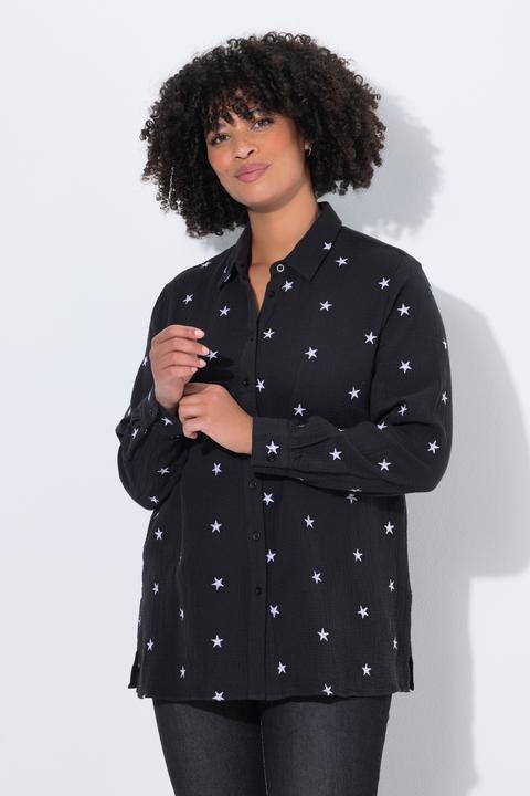 Produktbild Angel of Style Musselin-Bluse, oversized, Sternen-Stickerei (50)