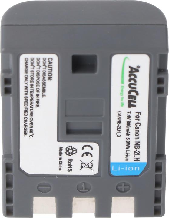 Image du produit AccuCell Akku passend für Canon NB-2LH, NB-2L Li-Ion, 800mah