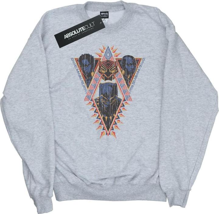 Black Panther Tribal Heads Baumwoll Sweatshirt