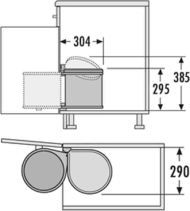 Productafbeelding Hailo Inbouw afvalbak MONO 40/1 12l, wit (12 l)