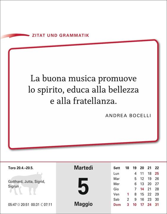 Produktbild Harenberg Italienisch Sprachkalender 2026 - Italienisch lernen leicht gemacht - Tagesabrei (Deutsch, Italienisch, Steffen Butz, Tiziana Stillo, 2025)