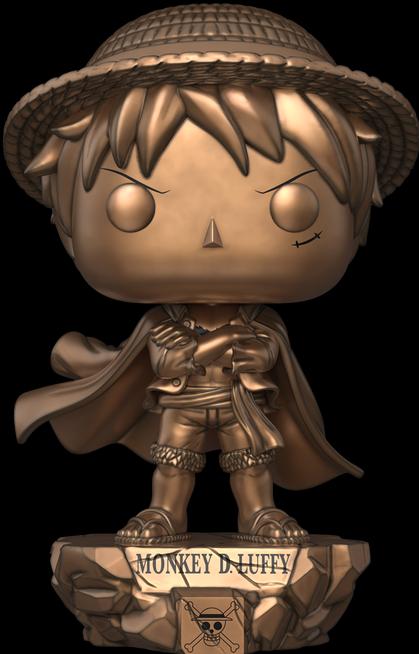 Actual product image Funko POP! Plus One Piece 25th Anniversary Monkey D. Luffy (Bronze Statue) Exclusive