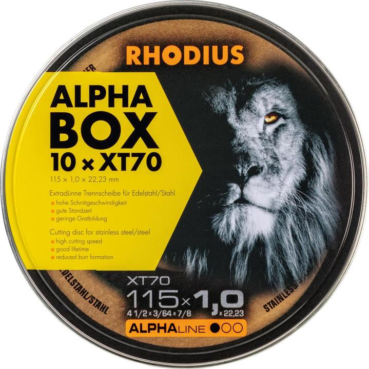 Actual product image Rhodius Extra thin cut-off wheel XT70 BOX