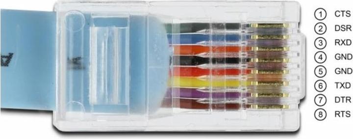 Actual product image Delock RS-232 to RJ-45 console cable (1 m, Flat ribbon cables)