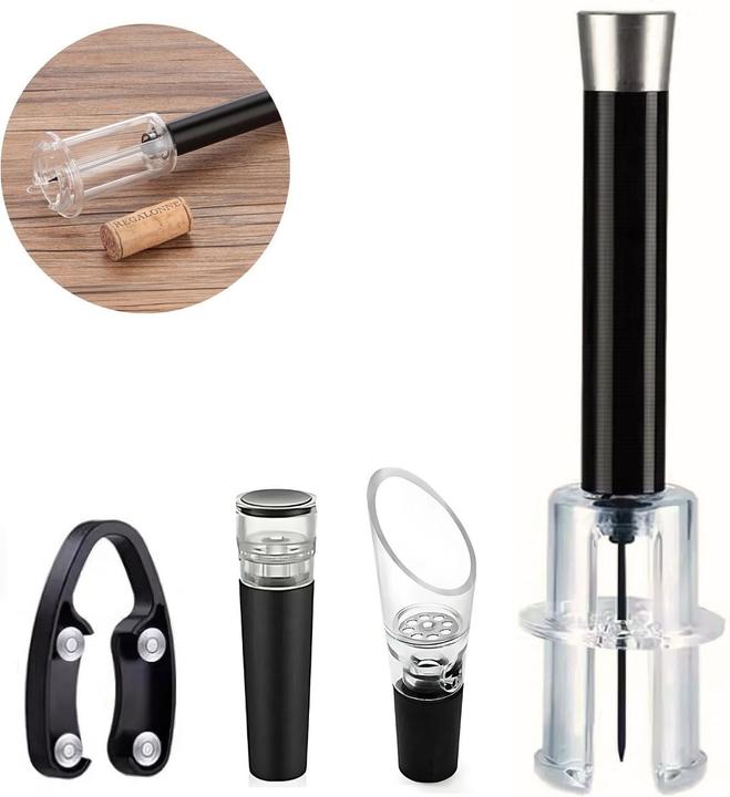 Produktbild Hermex Flaschenöffner-Set Luftdruck-Weinöffner Korkenzieher Weinausgiesser (Sommelier Set)
