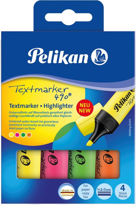 Immagine prodotto Pelikan Evidenziatore 490 (Giallo neon, Arancione neon, Rosa neon, Verde neon, 5 mm, 4 x)