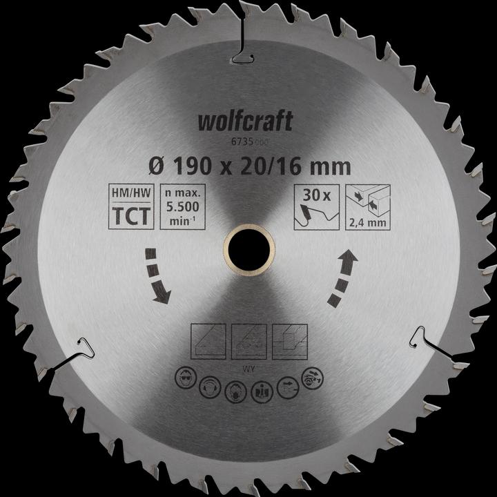 wolfcraft wolfcraft 1 Kreissägeblatt HM, 30 Zähne ø190mm