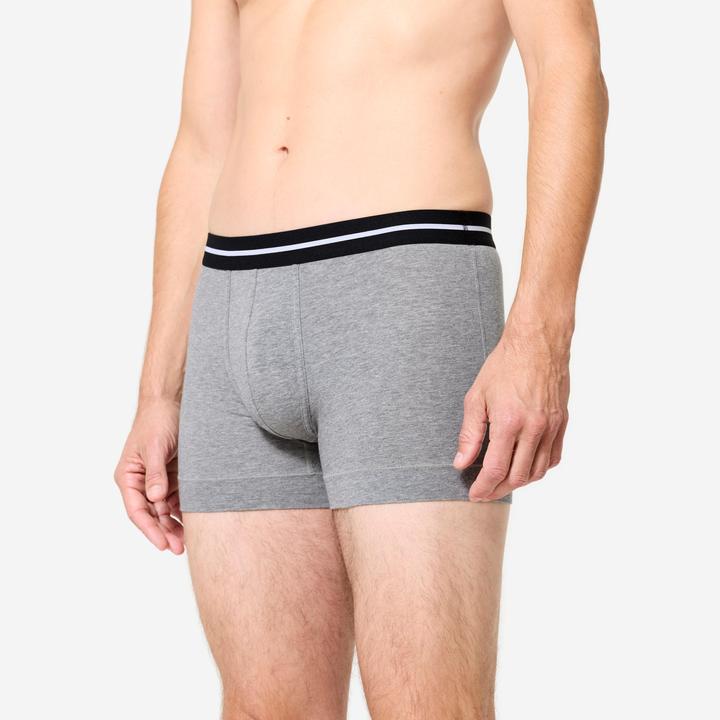 Produktbild Domyos Sport-Boxershorts Herren hoher Baumwollanteil 2er-Pack - grün/grau (L, 2er Pack)