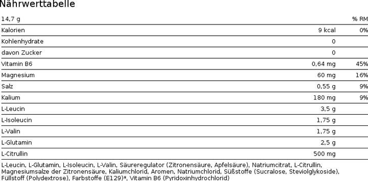Valori nutrizionali e ingredienti Scivation Xtend BCAAS (1 Pezzo/i, Polvere, 456 g)