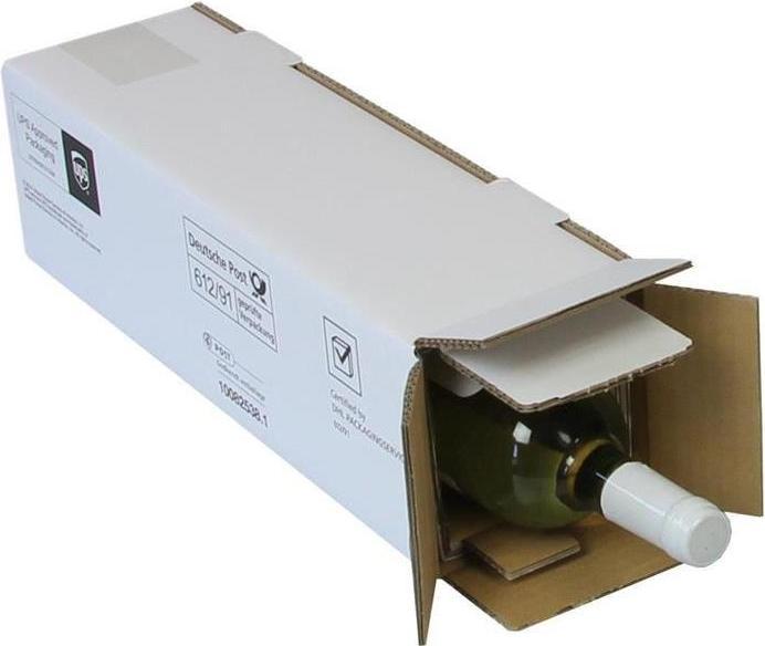 Immagine prodotto Transpak Bottiglia in cartone PTZ a 2 pareti dimensioni 105x100x425mm qualità 2.3BC bianco timbro postale (30 x)