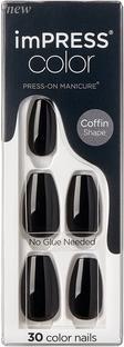 KISS Self-adhesive nails imPRESS Color MC Allack 30 pcs (L) (Kunstnägel, All Black)