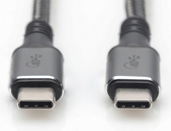 Produktbild Digitus USB 4 Verbindungskabel, TypC auf TypC, AL-Gehäuse PP braid 8K@60Hz, PD3.0, 40Gbits/s, 1m, bl. (1 m, USB 4.0, 100 W)