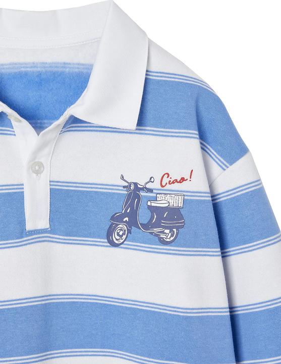Actual product image Vertbaudet Gestreiftes Jungen Sweatshirt mit Polokragen und Recycling-Polyester (152)