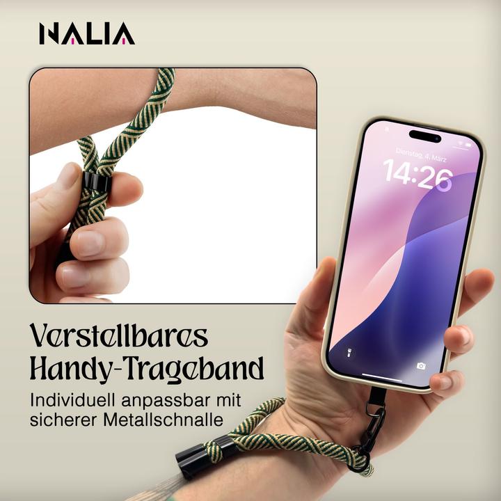 Image du produit Nalia Wristy Lanyard Handykette – Universal Trageband für Smartphones – Verstellbar, Soft & Elastisch