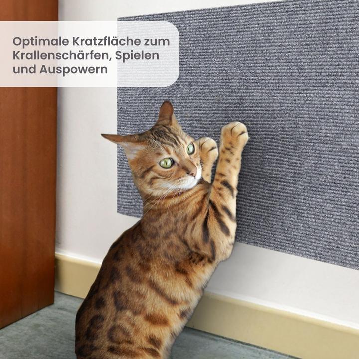 Produktbild Hermex Kratzmatte für Katzen Klettermatte Kratzschutz Kratzbrett Kratzwand (0.40 cm, Hellgrau)