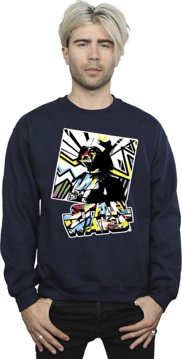 Actual product image Star Wars Mens Vader Water Colour Pop Art Sweatshirt (L)