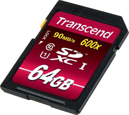 Actual product image Transcend SDXC Ultimate 600x (64 GB, SDXC, U1, UHS-I)