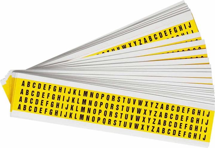 Image du produit Brady 3400-LTR Kit, B-499, Combinaison de lettres (A-Z), noir sur jaune, 6 x 9mm, hauteur de caractères