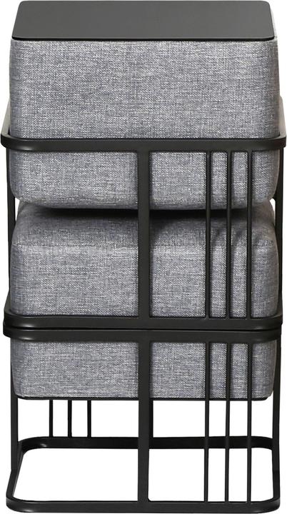 Produktbild En.Casa Multifunktionaler stapelbarer Sitzhocker Tas 2er Set quadratisch Hellgrau