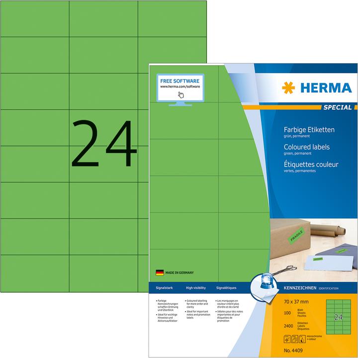 Image du produit HERMA Étiquettes couleur A4