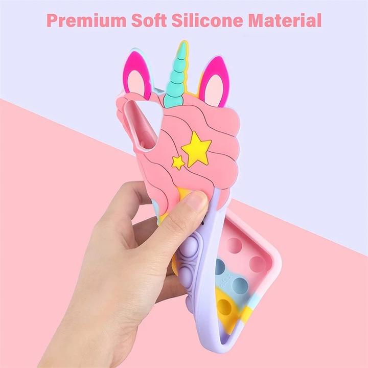 Image du produit RPD iPhone 13 Pro - Licorne Pop-It Cover, Silicone Backcase en Violet, Jaune, Rose (Apple iPhone 13 Pro)