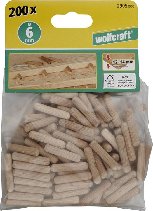 Produktbild wolfcraft wolfcraft 40 Langholzdübel Buche ø8x40mm (40 Stk.)