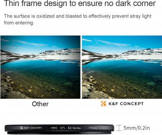 Actual product image K&F Concept Nano-C HMC CPL Zirkularpolarisationsfilter – 77 mm (77 mm, Polarizing filter)