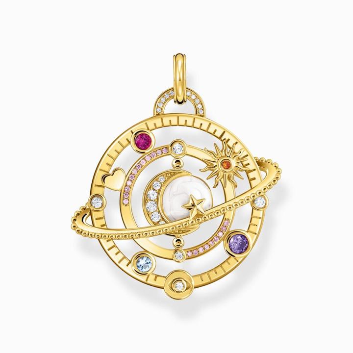 Produktbild Thomas Sabo Anhänger mit Planetenring und bunten Steinen vergoldet (925er Silber, Emaille)