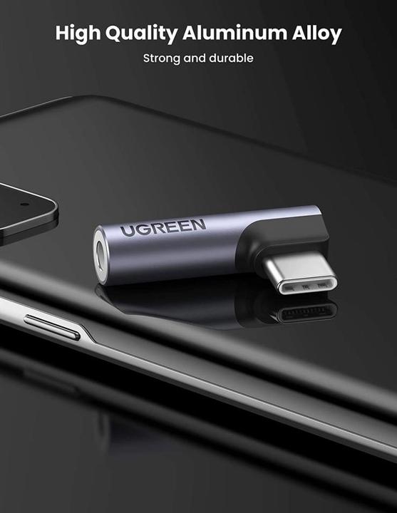 Actual product image Ugreen Angle plug (USB Type C, 3.5mm socket)
