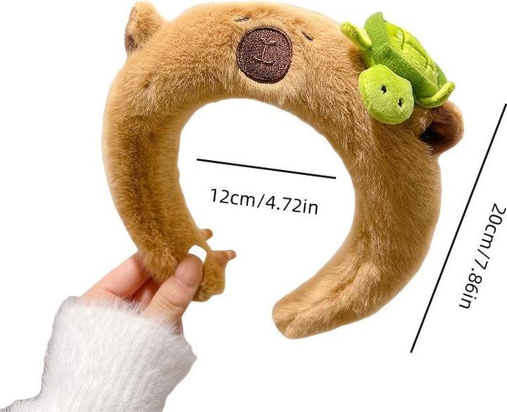 Actual product image Activity Board Plüsch-Haarband Capybara High Crown Stirnband Niedliche Cartoon Kopfbedeckung Herbst und Winter
