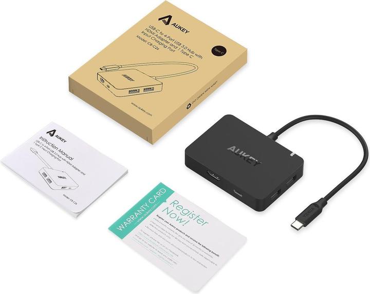 Actual product image Aukey 4-port USB-C to (HDMI, USB 3.0, 5.90 cm)
