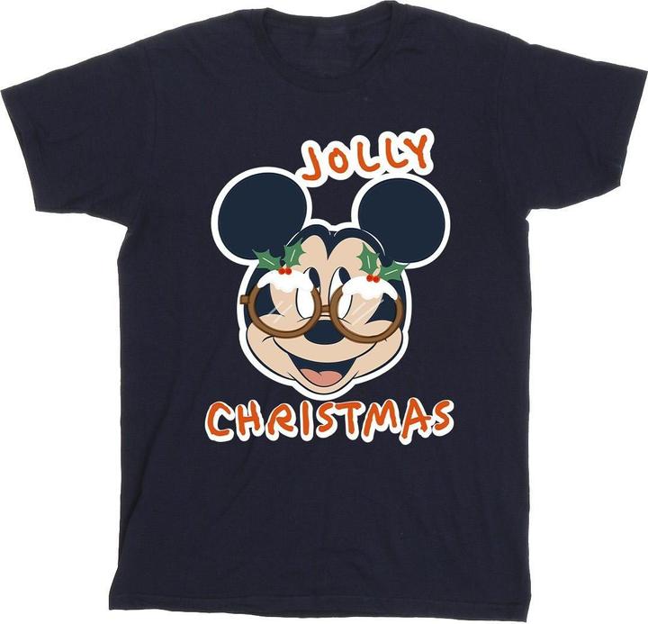 Disney Mickey Mouse Jolly Christmas Glasses TShirt (3XL)
