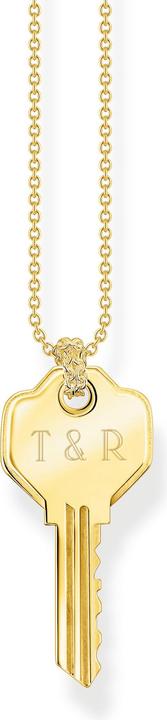 Thomas Sabo Schlüssel Halskette Gold (750 Gelbgold Vergoldung, 925 Sterlingsilber, 40 - 45 cm)