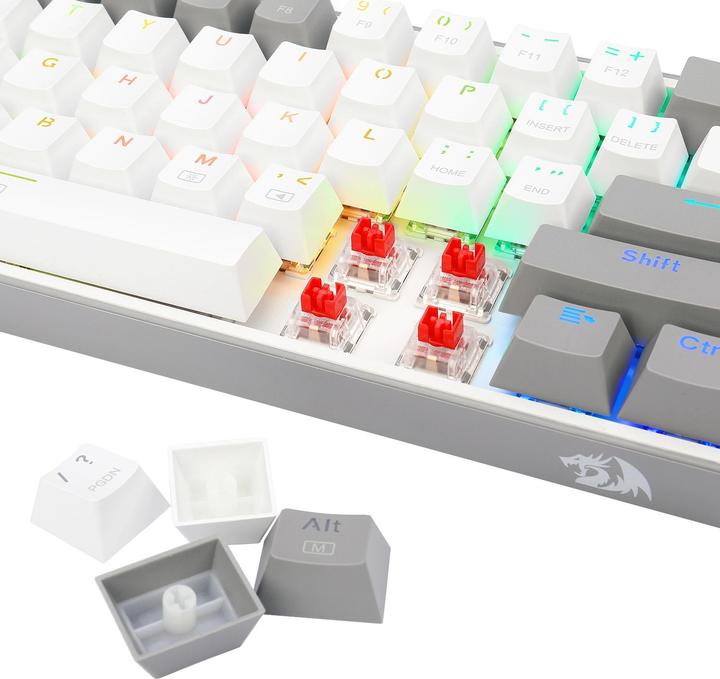 Image du produit Redragon K617 Fizz RGB blanc/gris (US, Filaire)
