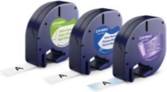 Produktbild Dymo S0721800 LetraTag 3er Set (1.20 cm, Weiss, Gelb, Silber)