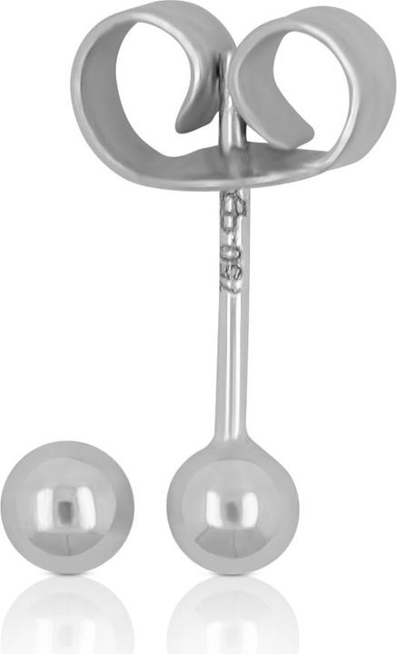 Muau Stud earrings white gold 750, 3mm (750/18K Weissgold)