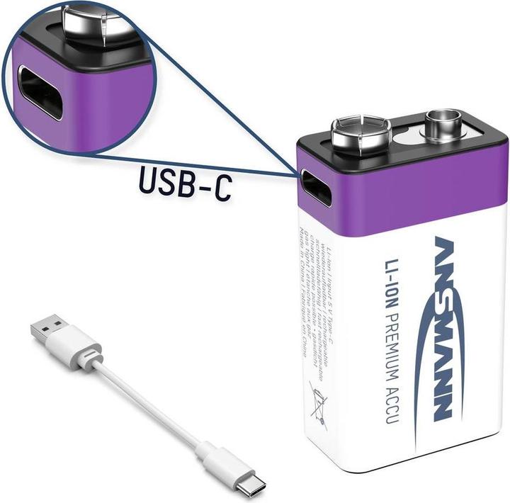 Produktbild Ansmann Premium Rechargeable (1 Stk., 9V Block, 400 mAh)