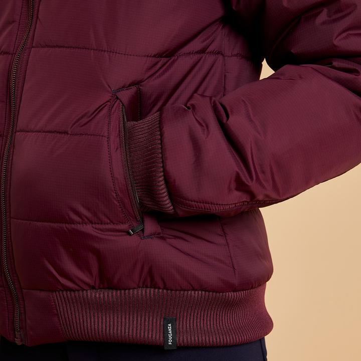 Actual product image Fouganza Winter riding jacket 500 Warm children bordeaux (128)