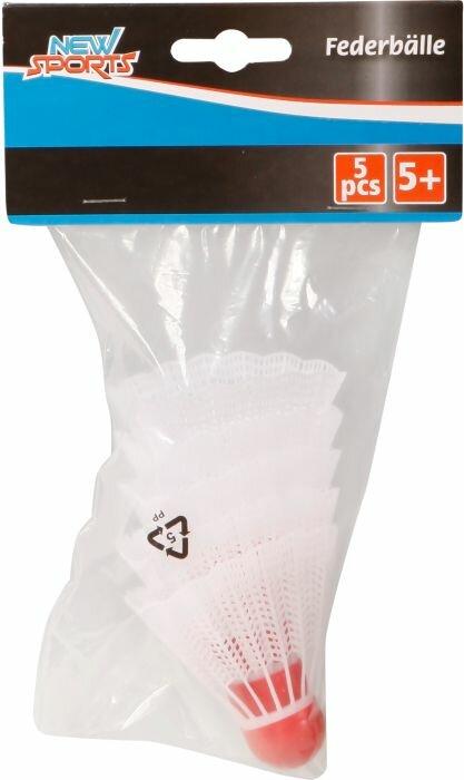 New Sports 6 Federbälle weiss