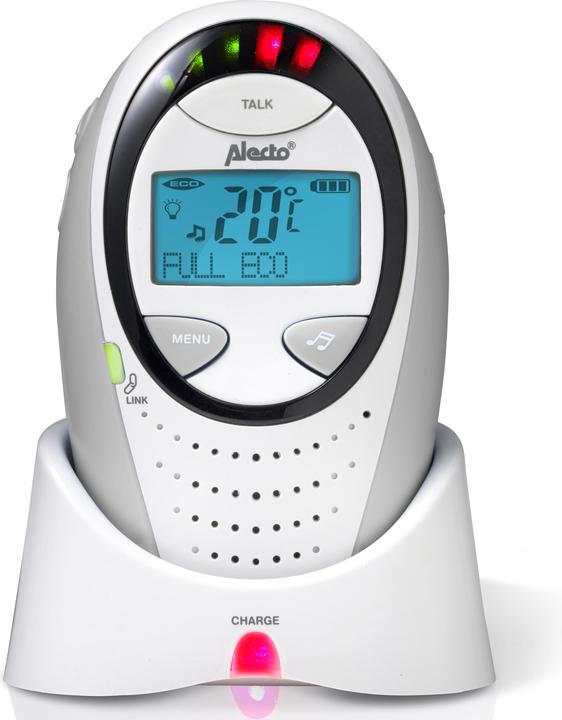 Actual product image Alecto DECT baby monitor with economy mode, display, white/grey (Baby Monitor Audio, 300 m)