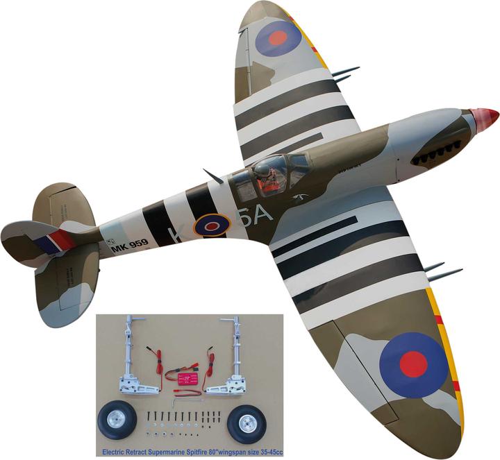 Image du produit Seagull Models SG-Models ) Spitfire 80" 35-45ccm AVEC train rentrant électrique ARF (Oiseau de guerre)