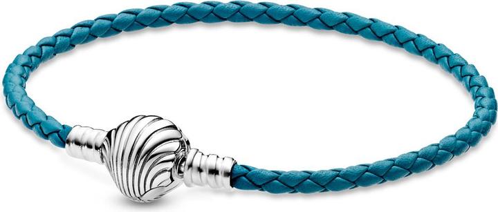 Pandora Lederarmband Muschel-Verschluss (17.50 cm, Silber 925)