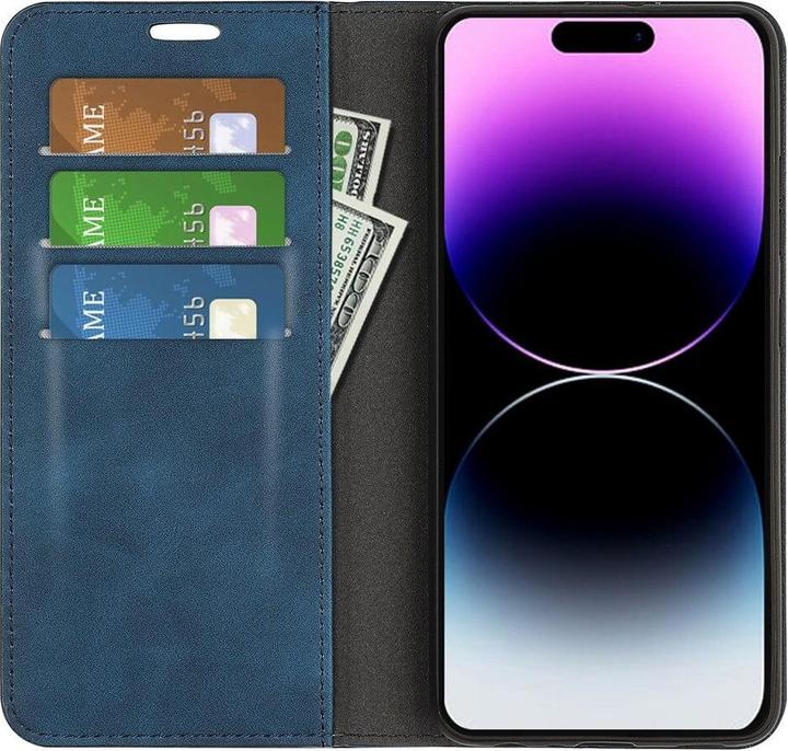 Actual product image Cover-Discount iPhone 15 Pro Max - Stand Flip Case Cover blue (Apple iPhone 15 Pro Max)