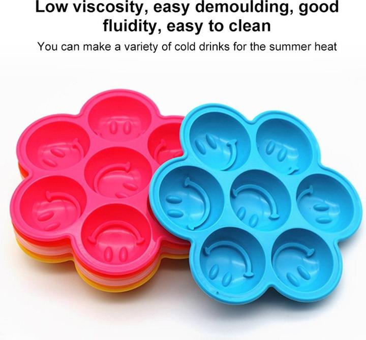 Produktbild König Design Silikon Eiswürfelform Smiley Emoji Eiswürfel Eis für Whiskey Wein Bar Party Neu